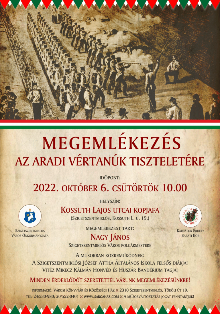 Megemlékezés az Aradi Vértanúk tiszteletére – 2022.10.06.